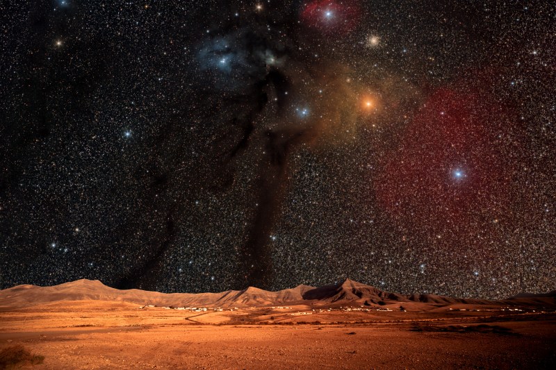 Fantastic landscape of another planet. Desert Night with stars and galaxies (Elements of this image furnished by NASA) Fantastic landscape of another planet. Desert Night with stars and galaxies (Elements of this image furnished by NASA)