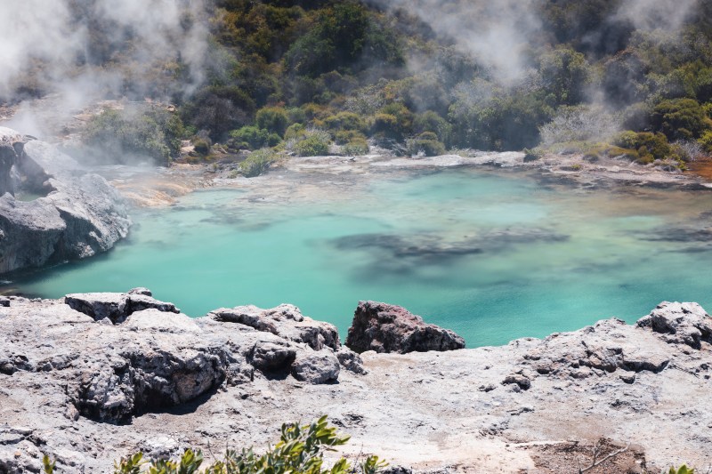 volcanic lake at waimangu An image of a volcanic lake at waimangu new zealand