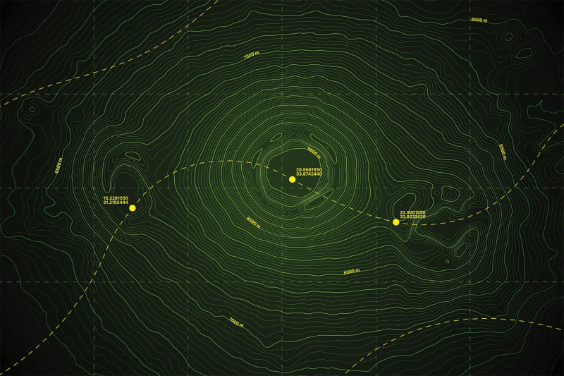 Topographic-Map-With-Depth-Route-And-Coordinates