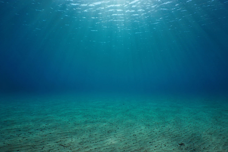 Underwater-seabed-with-natural-sunlight-below-water-surface-in-the-Mediterranean-sea
