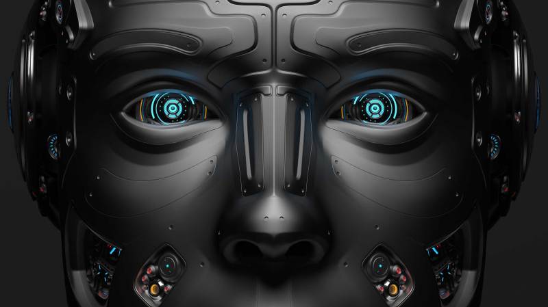 Futuristic-Robot-face
