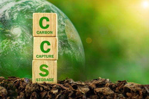 Carbon Capture Storage (CCS) concept of environmental.Reducing carbon emissions commitment to limit climate change and global warming.Net zero action, Save green energy, Earth image courtesy of NASA.