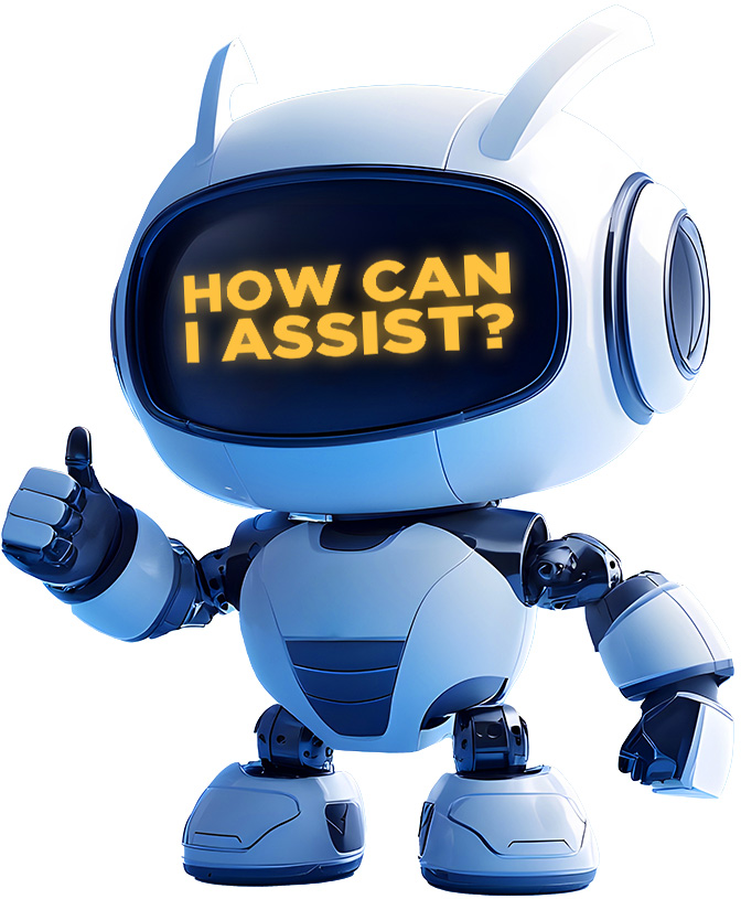 A cute cartoon robot in a 3D render TOU25 AI bot - A cute cartoon robot in a 3D render