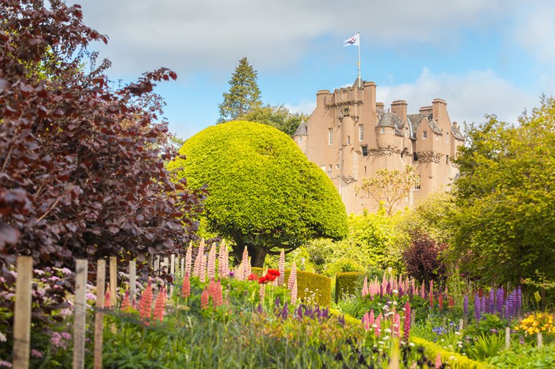 Crathes Castle-walled-garden_view on Castle